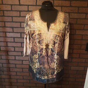 B.L.E.U. Womans Brand - Mixed Material top